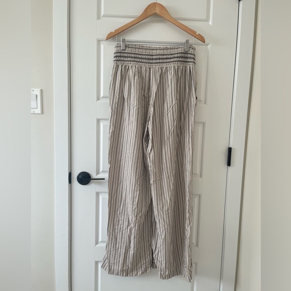 Rewash Striped Linen Smocked-Waist Wide-Leg Pants | XL - Picture 7 of 8